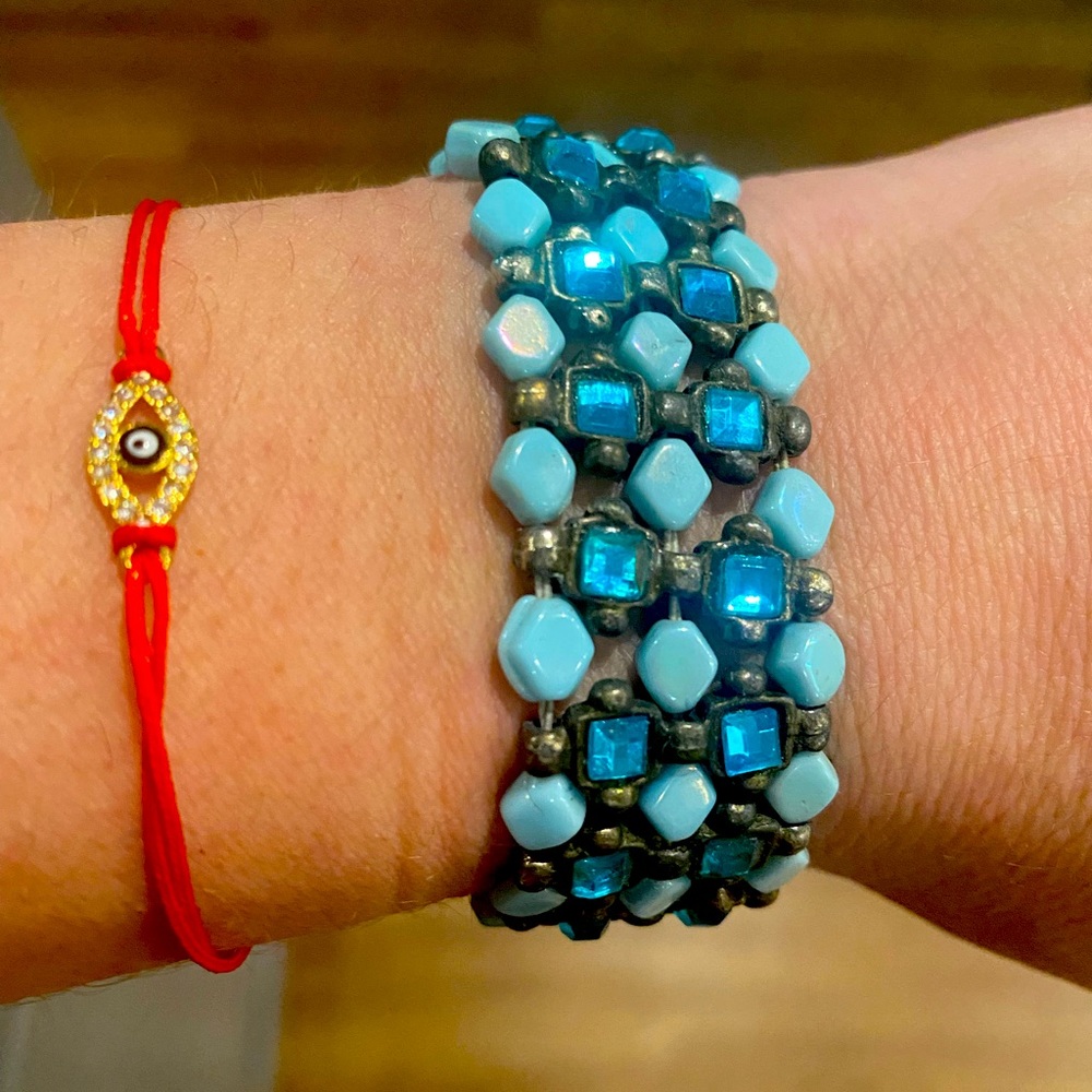 Blue Jeweled Bracelet